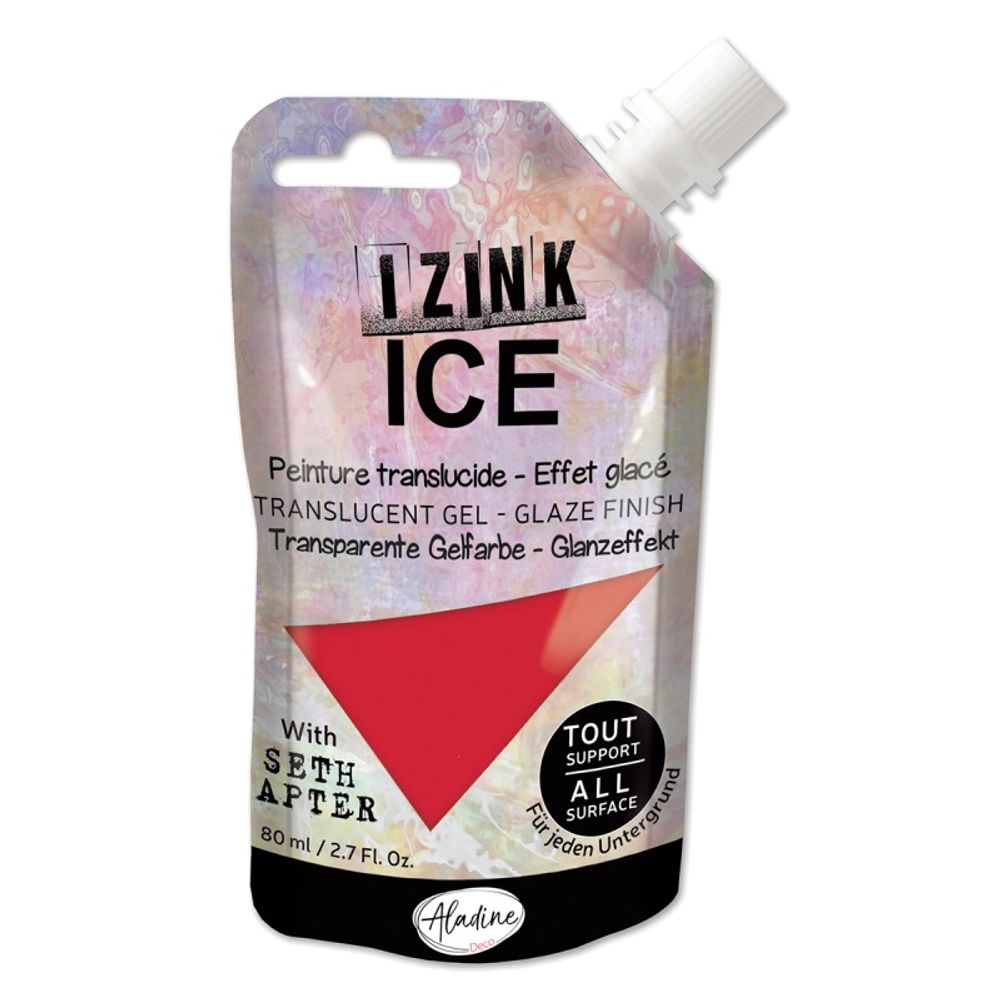Poloprůhledná barva Izink Ice 80 ml - grenadine červená Aladine