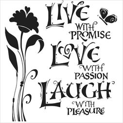 Šablona TCW 6"x6" (15,2x15,2 cm) - Live Love Laugh