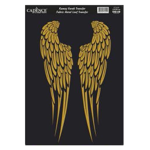 Zlatá nažehlovací nálepka, 21x30 cm - křídla