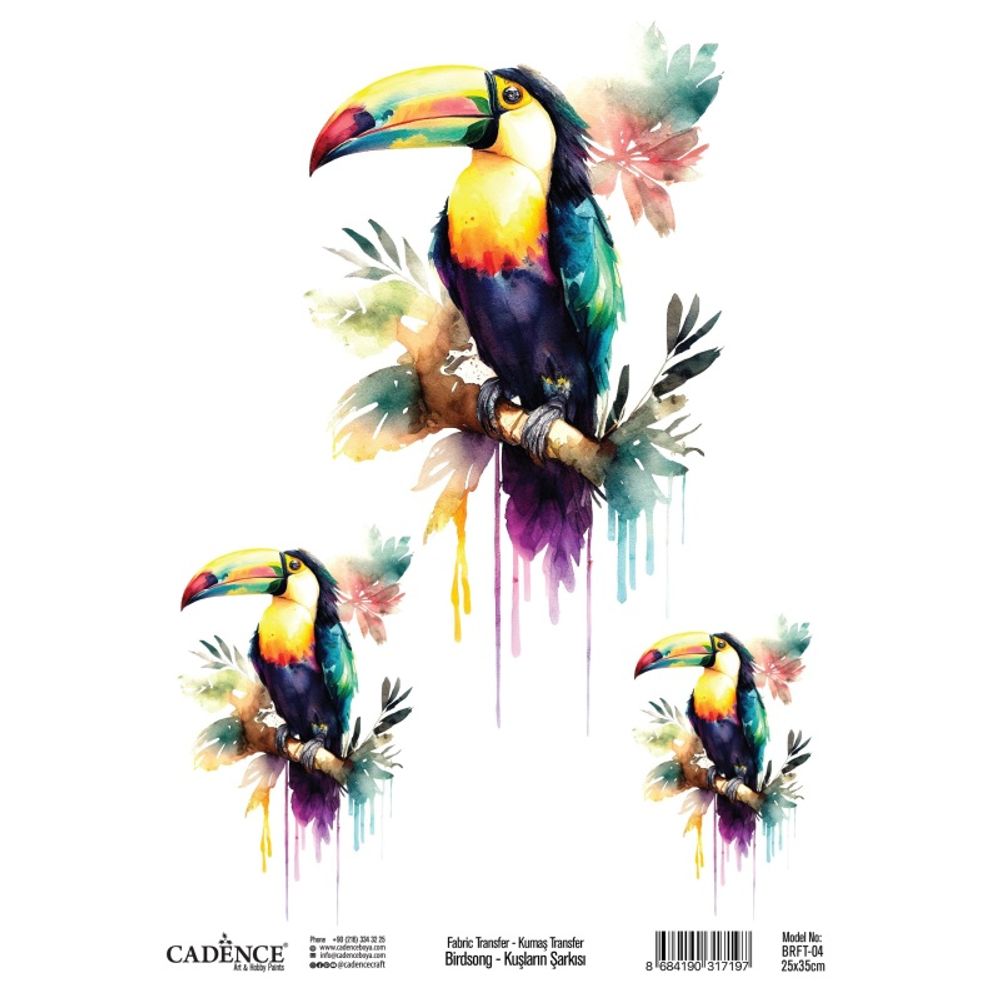 Cadence Transferový obrázek na textil Cadence, 25x35 cm - Tukan