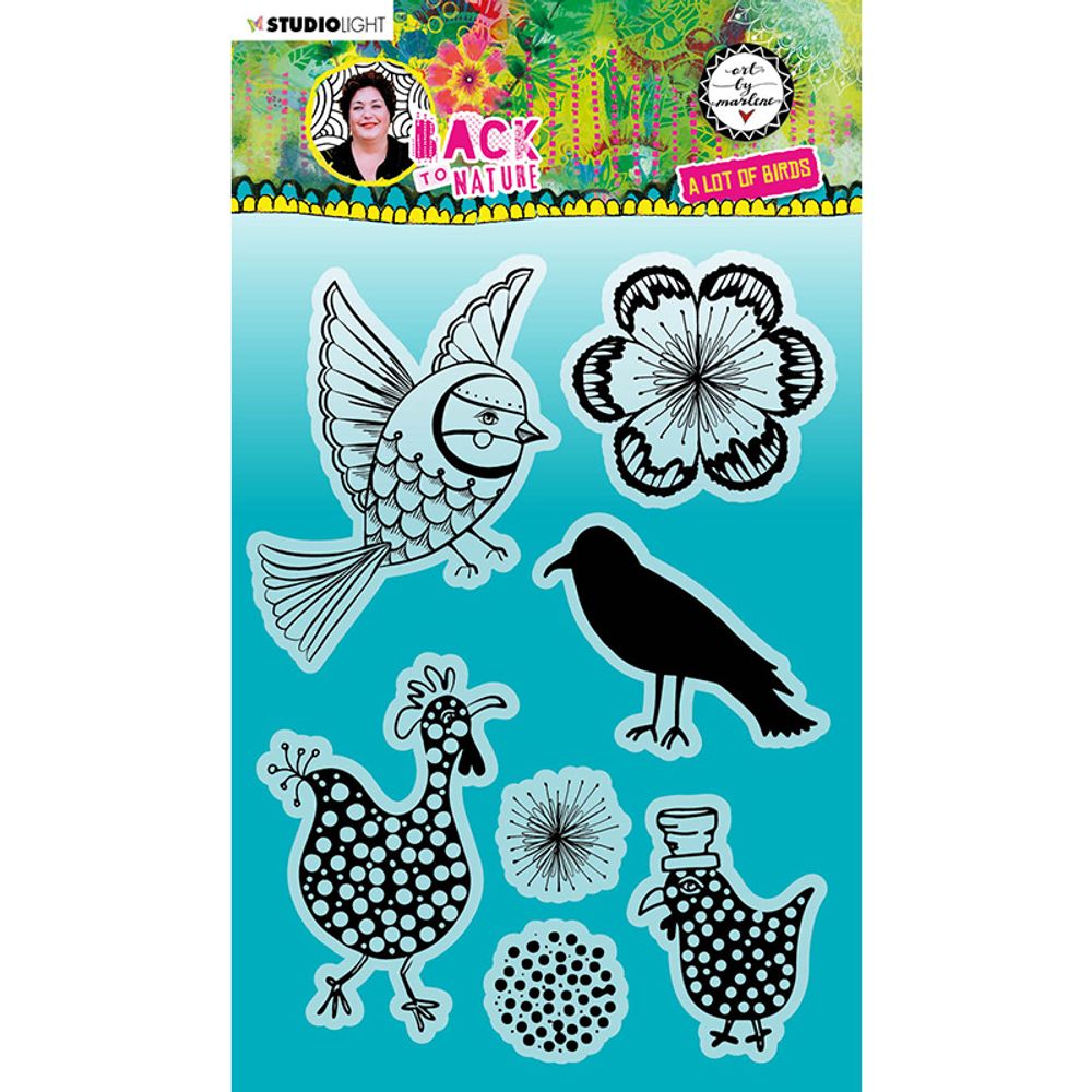 Gelová razítka Studio Light, kolekce ABM Back to Nature (7 ks) – ptáčci Aladine