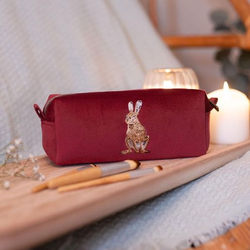 Vyšívané pouzdro na štětce Wrendale Designs "Golden Hour" - Zajíc