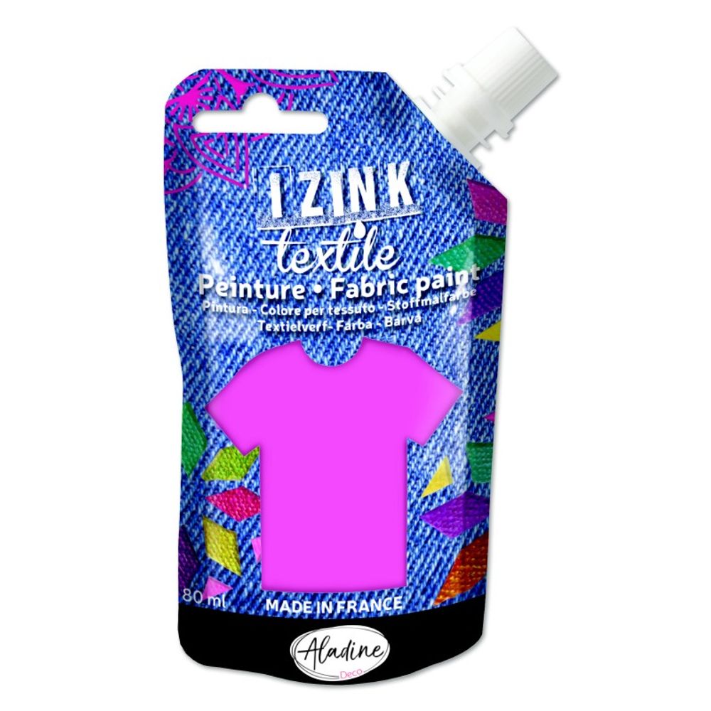 Textilní barva Aladine Izink Textile 80 ml - rose fluo neonová Růžová Aladine