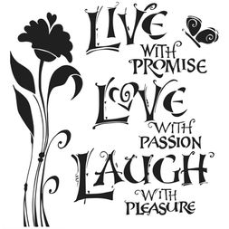 Šablona TCW 6"x6" (15,2x15,2 cm) - Live Love Laugh