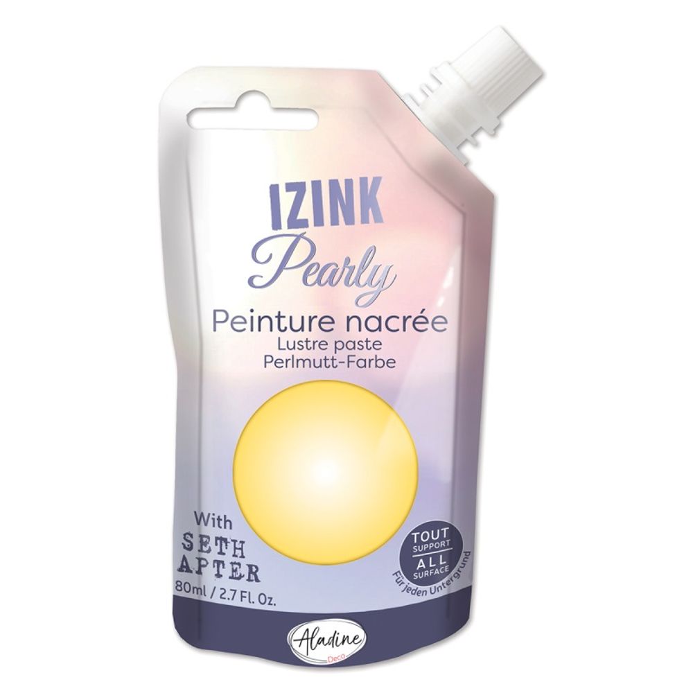 Perleťová barva Aladine Izink Pearly 80 ml - butter haze pastelová žlutá Aladine
