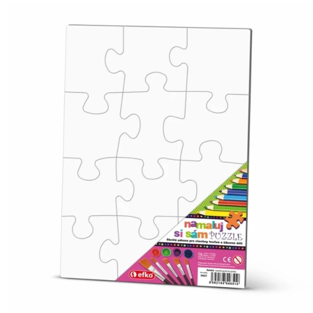 Levně Efko-karton Puzzle k dotvoření Namaluj si sám, 12 dílků - Obdélník