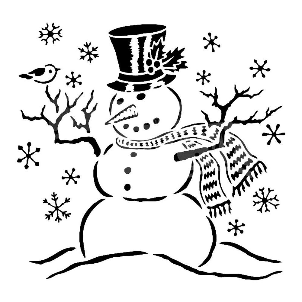 The Crafter´s Workshop Šablona TCW - Mr Snowman - VYBERTE VELIKOST - Šablona TCW 12"x12" (30,5x30,5 cm) - Mr Snowman