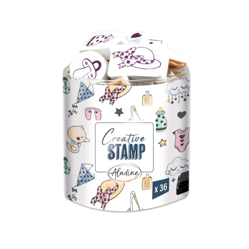 Levně Aladine Razítka Aladine Creative Stamp, 36 ks - Narození miminka