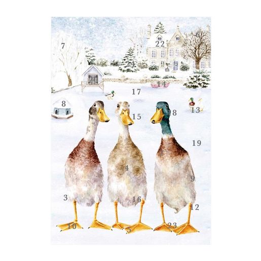 Adventní kalendář Wrendale Designs "Christmas on the Pond", A4 - Kachny