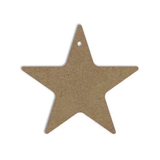 Dřevěný výřez k dekoraci Gomille, závěsný, 11x11 cm - Hvězda, pěticípá