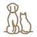 Dřevěný výřez k dekoraci Gomille, 26x27,6 cm - Pes a kočka, obry
