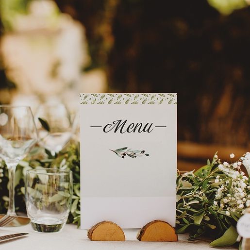 Dřevěné razítko Aladine, 8x1,5 cm - "Menu"