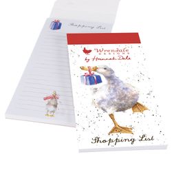Nákupní seznam s magnetem Wrendale Designs "Christmas Duck" - Vánoční husa