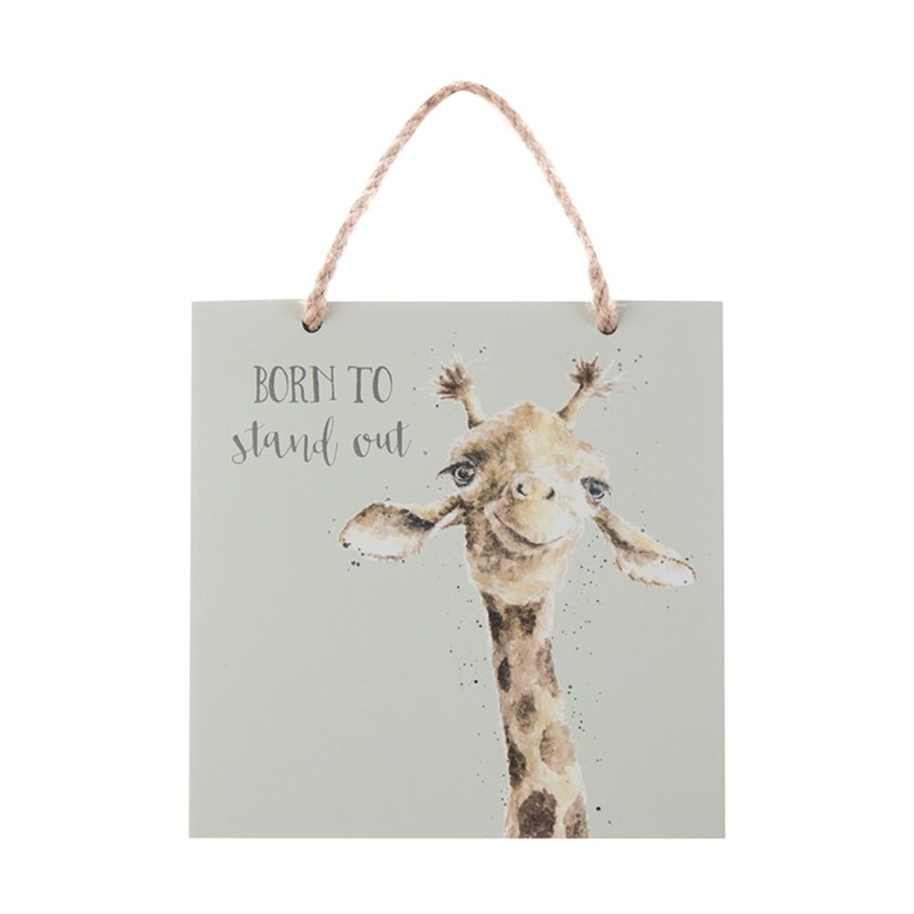 Wrendale Designs Dřevěná cedule Wrendale Designs "Born to Stand Out", 15x15 cm - Žirafa