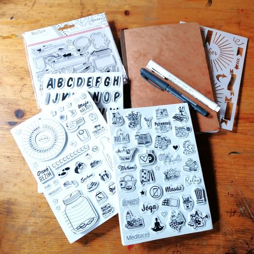 Diářová razítka Aladine Stampo Bullet Journal, 39 ks - Motivační