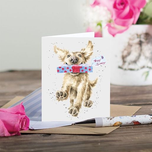 Dárková kartička Wrendale Designs "Special Delivery" - Pes s dárkem