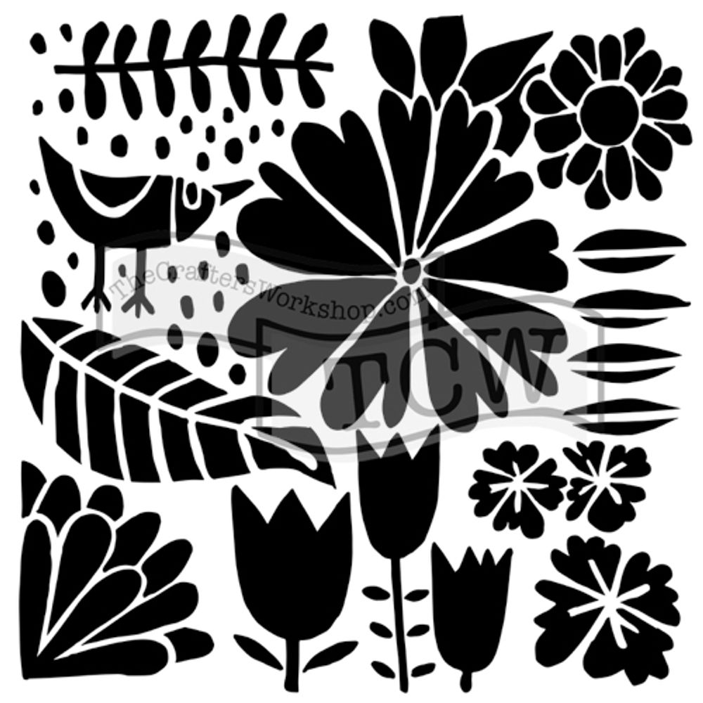 The Crafter´s Workshop Šablona TCW - Dutch spring - VYBERTE VELIKOST - Šablona TCW 12"x12" (30,5x30,5 cm) - Dutch spring