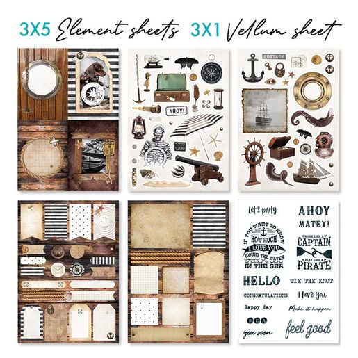 Kreativní blok Studio Light Mixed Paper Pad, A5, 42 l. - Námořní vintage