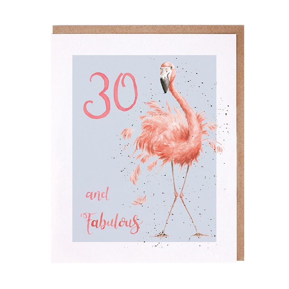 Wrendale Designs Narozeninové přání Wrendale Designs "30 and Fabulous" - Plameňák