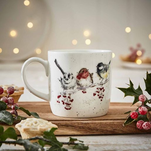 Vánoční porcelánový hrnek Wrendale Designs "One Snowy Day", 0,31 l - Ptáčci