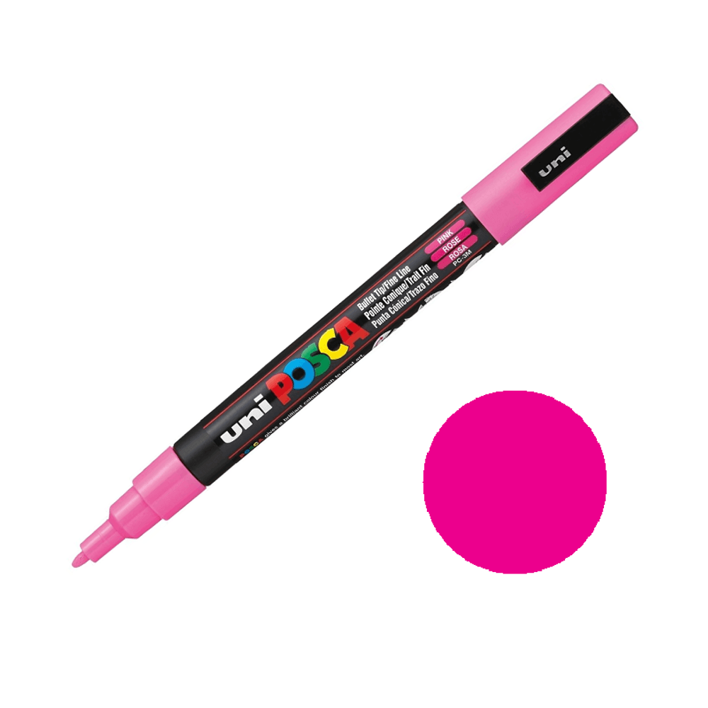 Levně Posca Akrylový fix Posca PC-3M - VYBERTE ODSTÍN - Akrylový fix Posca PC-3M - růžový