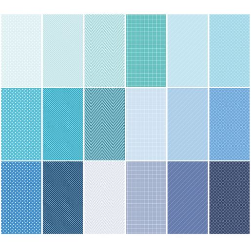 Blok vzorovaných papírů Studio Light, A5, 36 l. - odstíny modré