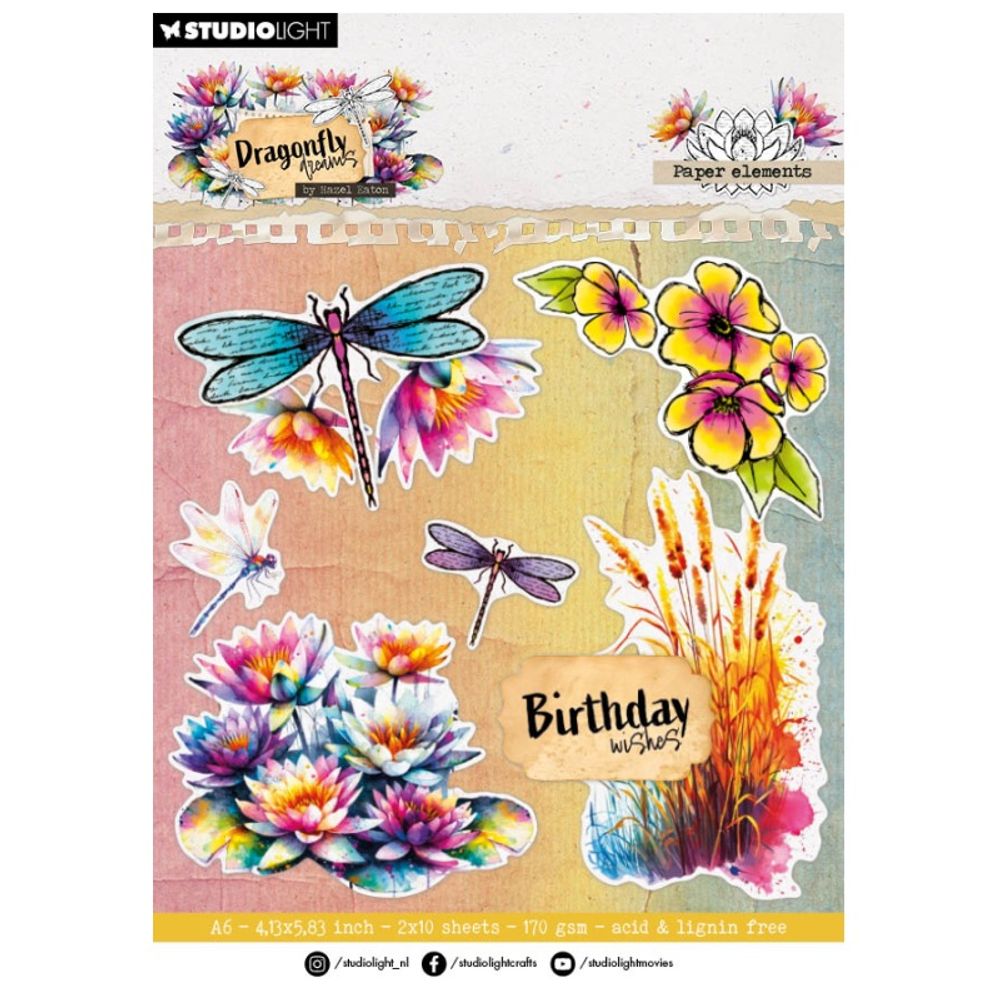 Studio Light Blok s papírovými výseky Studio Light "Dragonfly Dreams", A6, 20 l.