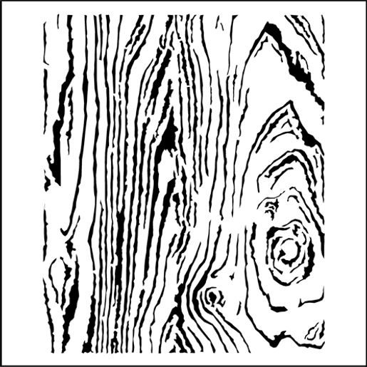 Šablona TCW "Wood Grain", 12"x12" (30,5x30,5 cm) - Stromová kůra