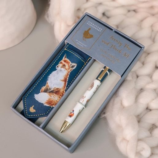 Luxusní kuličkové pero s pouzdrem Wrendale Designs - Lesní zvířata