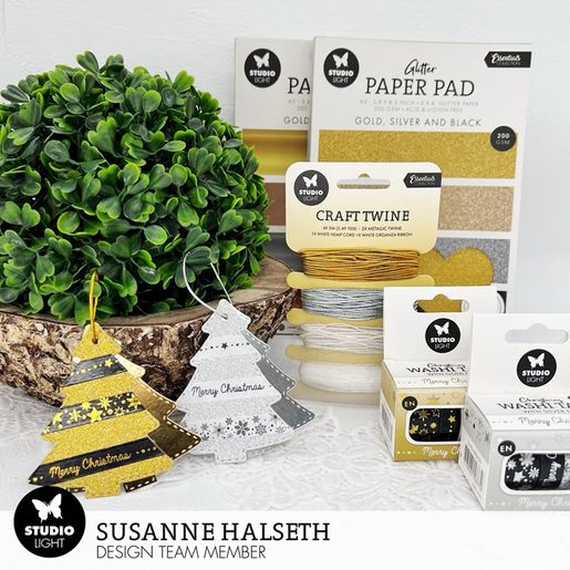 Blok třpytivých papírů Studio Light, A5, 24 l. - zlaté, stříbrné, černé