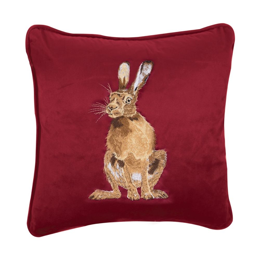 Levně Wrendale Designs Vyšívaný polštář Wrendale Designs "Golden Hour", 40x40 cm - Zajíc