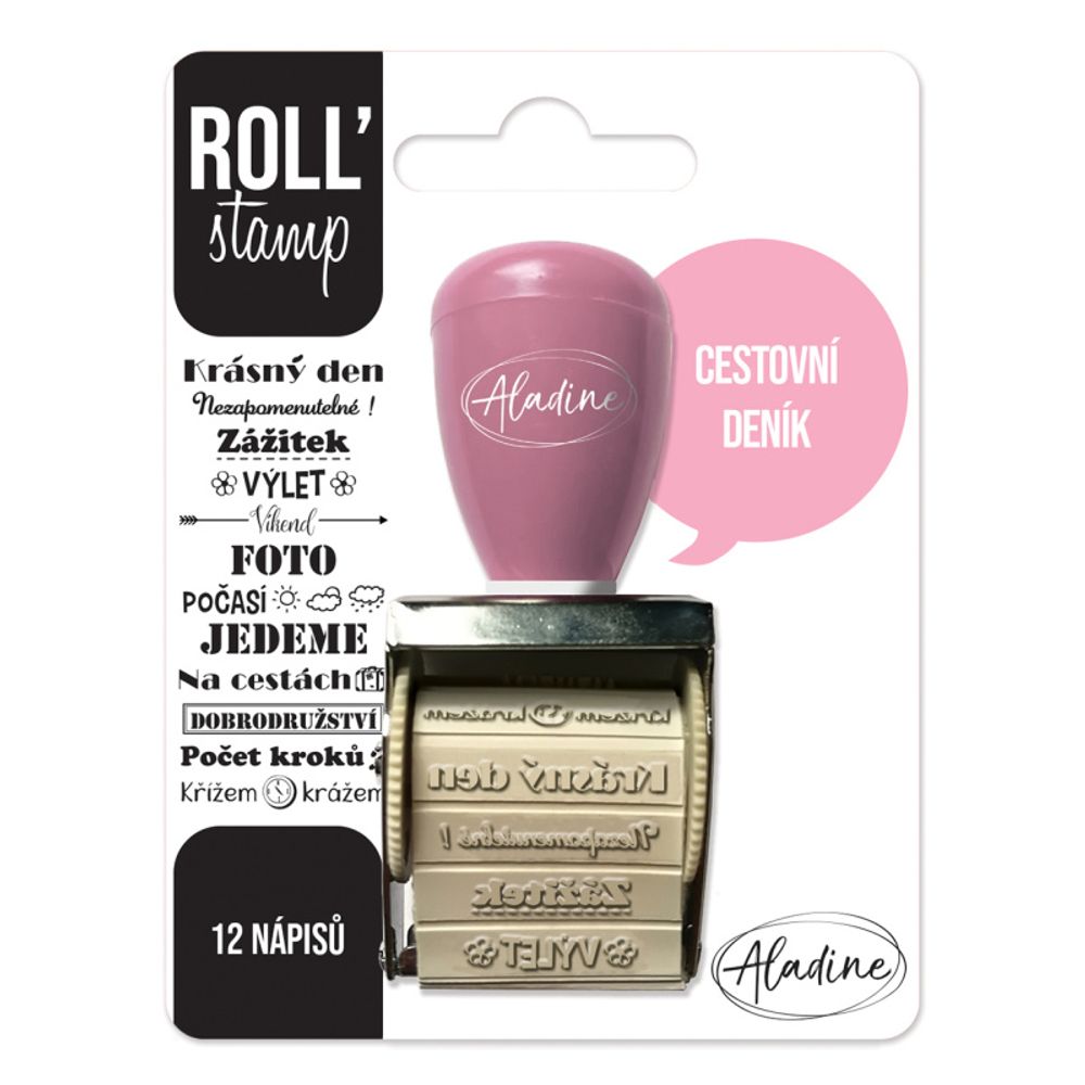 Levně Aladine Otočné razítko s nápisy Aladine Roll' Stamp - Cestovní deník