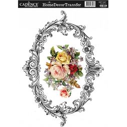 Transferový obrázek Cadence Home Deco - Květina v oválném rámečku