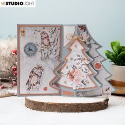 Vyřezávací šablony na pop-up přání Studio Light, 7 ks - Stromeček
