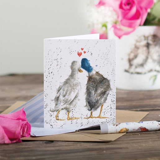 Dárková kartička Wrendale Designs "Duck Love" - Zamilované Kachny