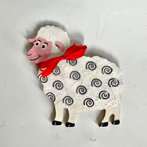 Dřevěný výřez k dekoraci Gomille, 12x13 cm - Ovce