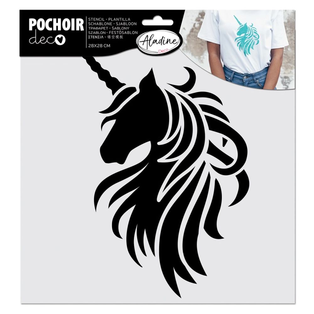 Šablona Pochoir Textile Jednorožec Aladine