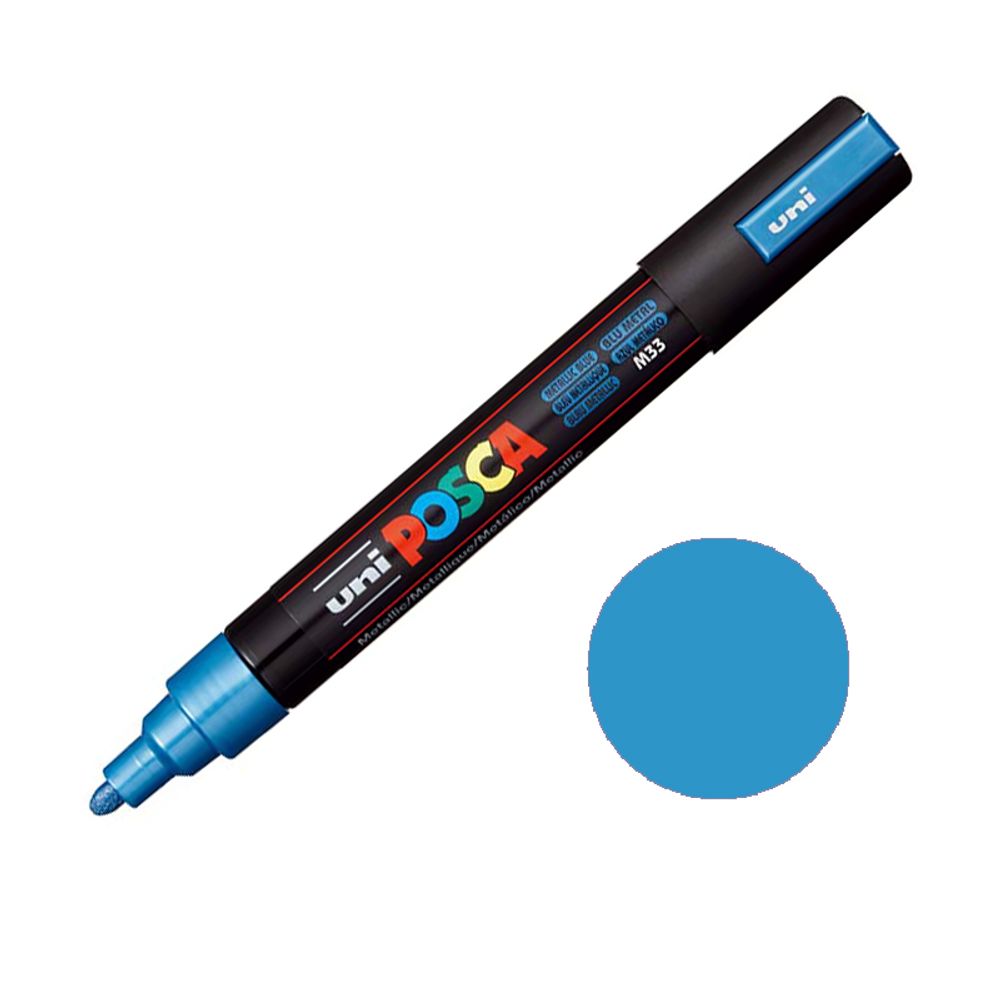 Levně Posca Akrylový fix Posca PC-5M - VYBERTE ODSTÍN - Akrylový fix Posca PC-5M - metalický modrý