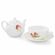 Porcelánová konvička s hrnečkem a podšálkem Wrendale Designs, 0,3 l - Červenky