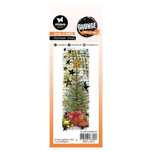 Gelové razítko "Grunge", 14,8x5,2 cm - Vánoční stromeček