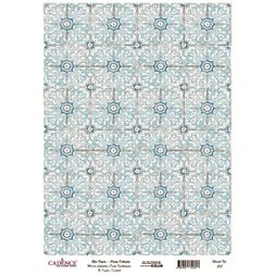 Rýžový papír Cadence - Modré ornamenty - VYBERTE VELIKOST