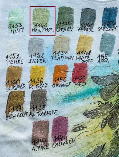 Metalická barva na textil, Dora Textile, mentolová, menthol, 50 ml