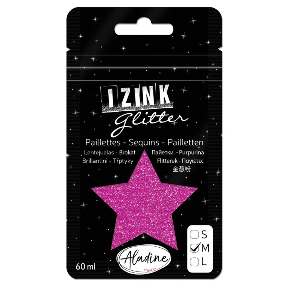 Levně Aladine Třpytky Aladine Izink Glitter, 60 ml, vel. M - VYBERTE ODSTÍN - Třpytky Aladine Izink Glitter, 60 ml, vel. M - fuchsia, tm. růžové