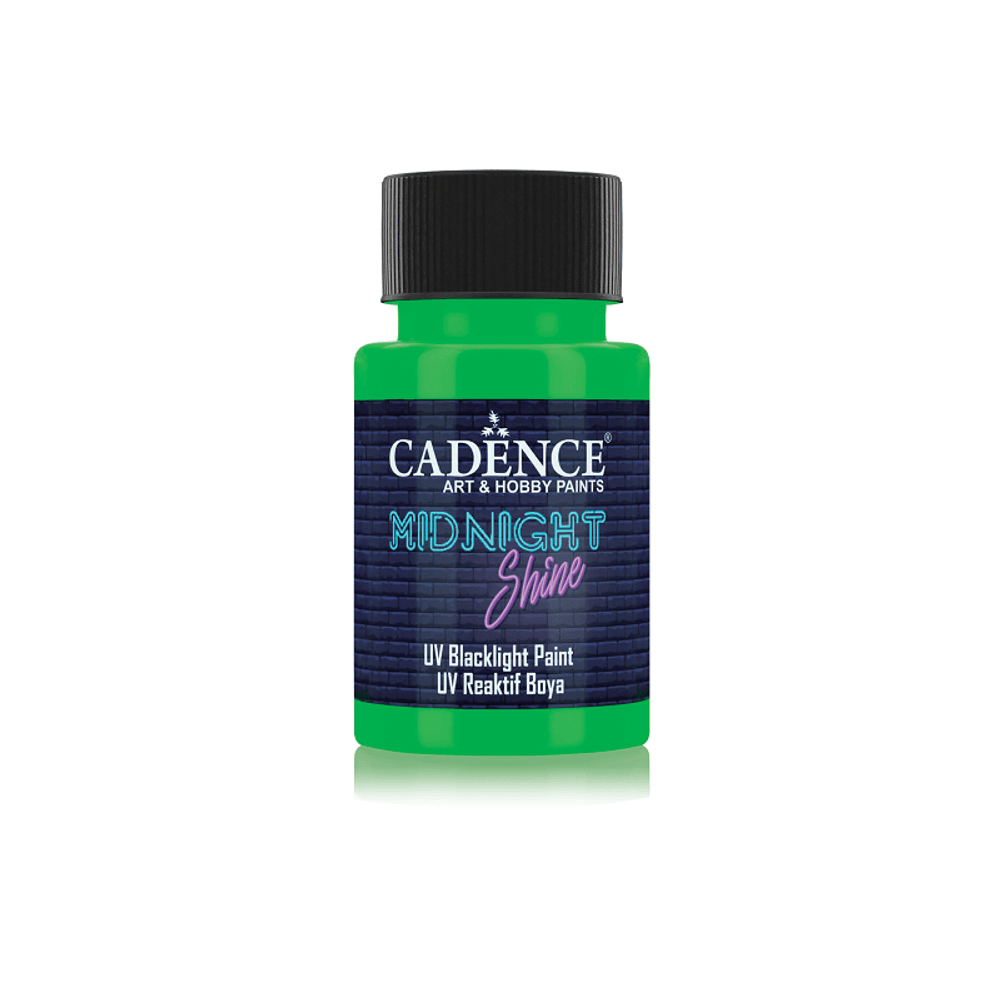 Levně Cadence Svíticí UV barva na textil Cadence Midnight Shine, 50 ml - VYBERTE ODSTÍN - Svítící UV barva na textil Cadence Midnight Shine, 50 ml - green, zelená