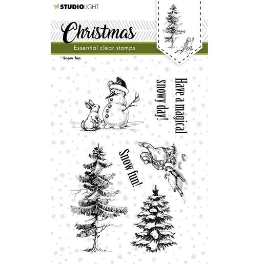 Gelová razítka Studio Light "Christmas Snow Fun", 7 ks - Sněhulák