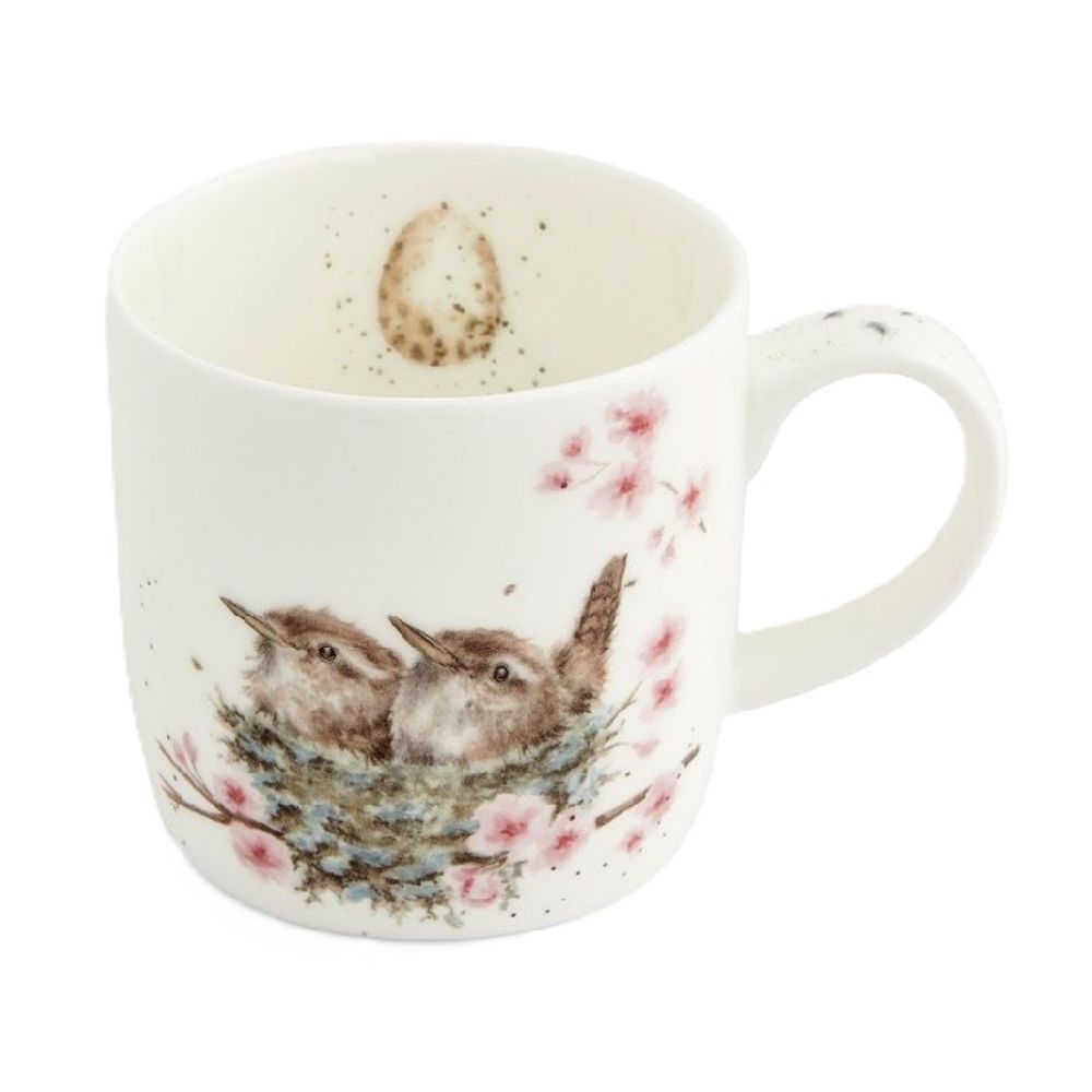Royal Worcester Porcelánový hrnek Wrendale Designs "Feather your Nest", 0,31 l - Střízlíci