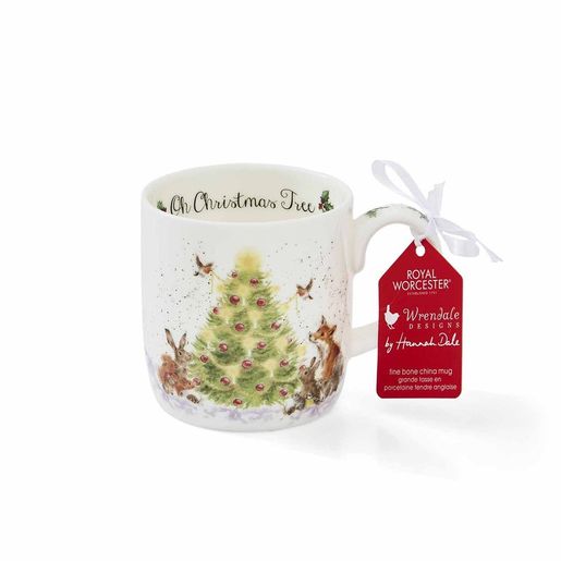 Vánoční porcelánový hrnek Wrendale Designs "Oh Christmas Tree", 0,31 l - Vánoční strom