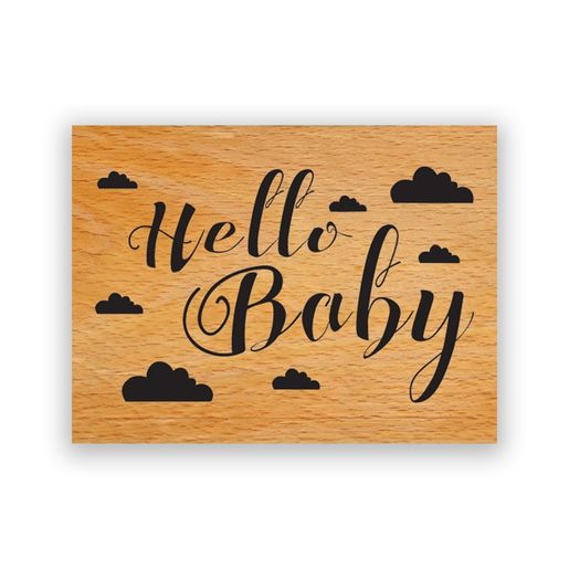 Dřevěné razítko Aladine, vel. D - Hello Baby
