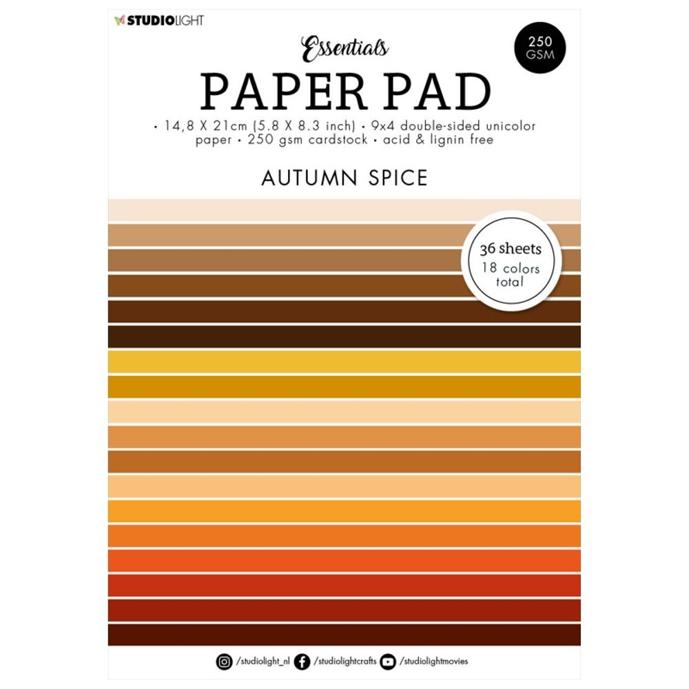 Levně Studio Light Blok barevných papírů Studio Light "Autumn Spice", A5, 36 l. - Podzimní koření