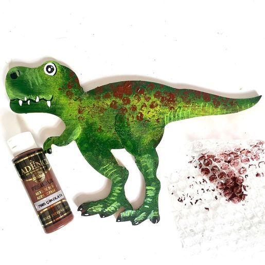 Dřevěný výřez k dekoraci Gomille, 29x19 cm - Tyranosaurus, velký